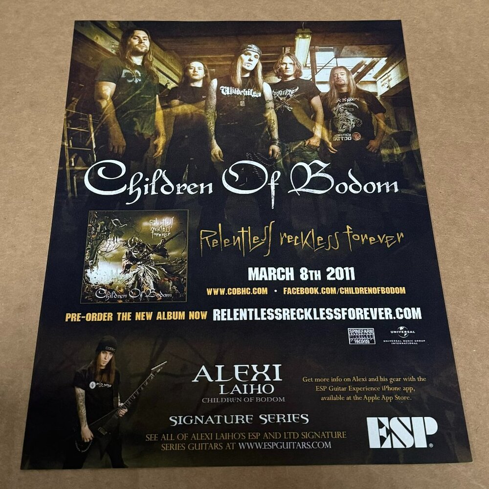 Children of Bodom / Alexi Laiho - ESP Guitars - 2011 Print Advertisement